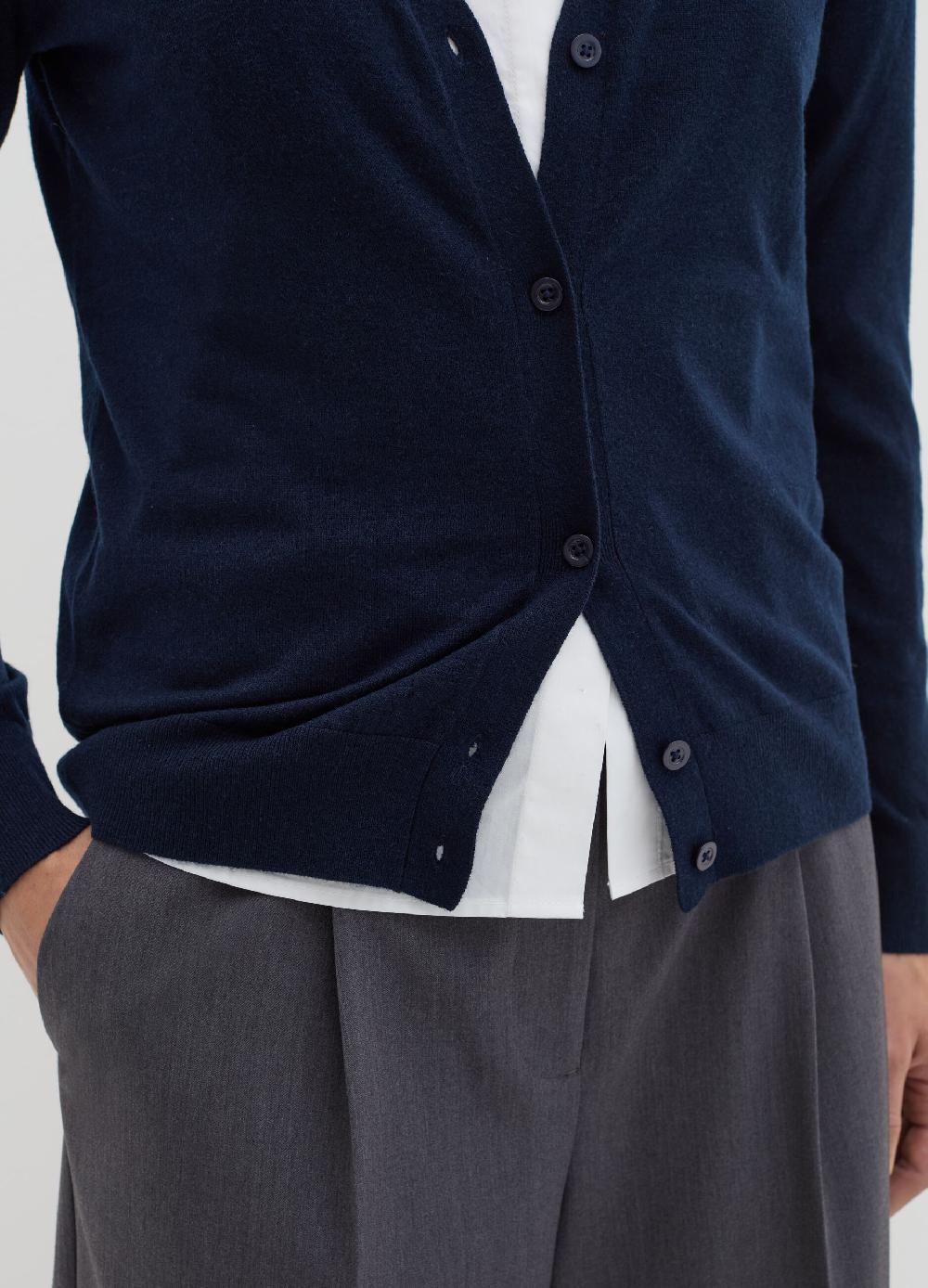 Stefanel Cardigan In Lana E Seta Con Scollo A V