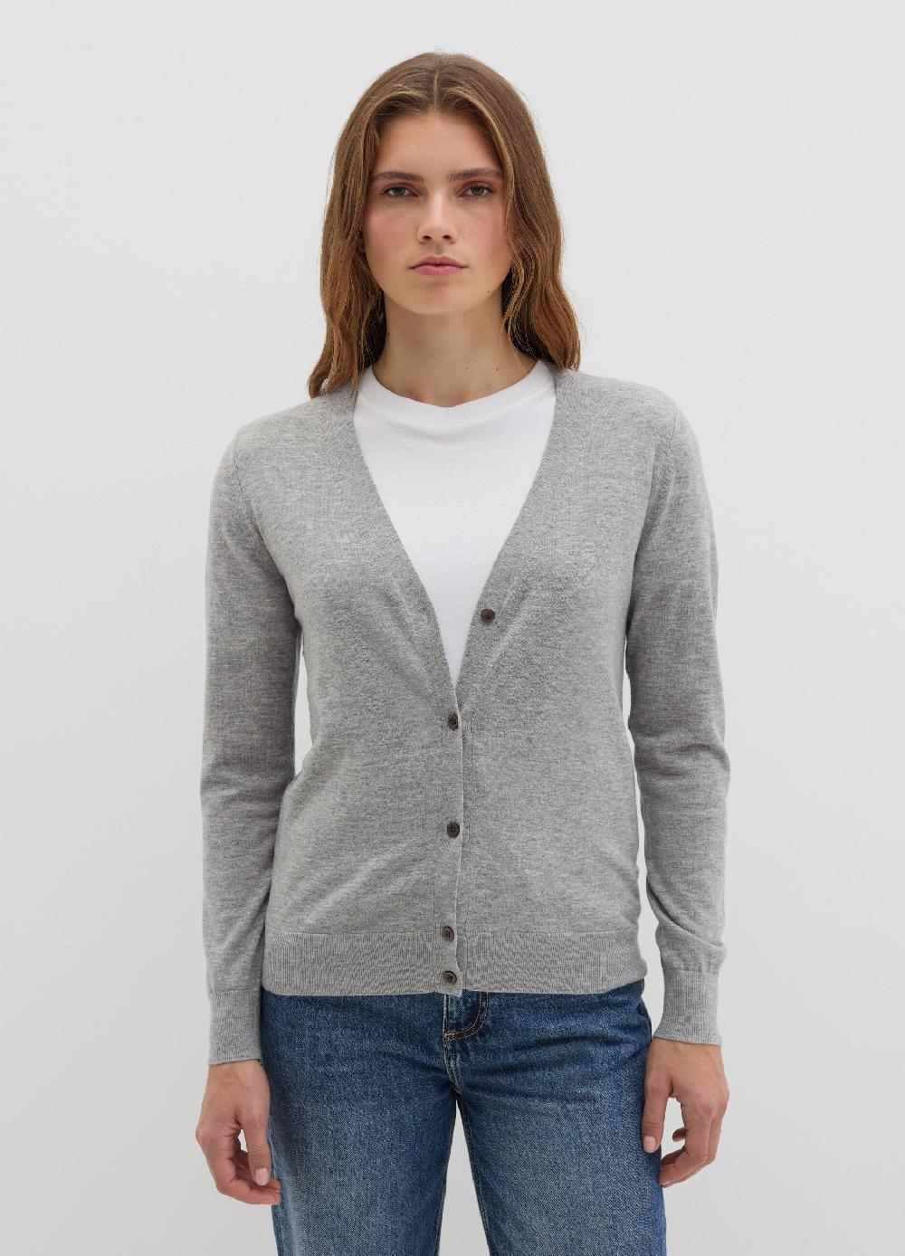 Stefanel Cardigan In Lana E Seta Con Scollo A V