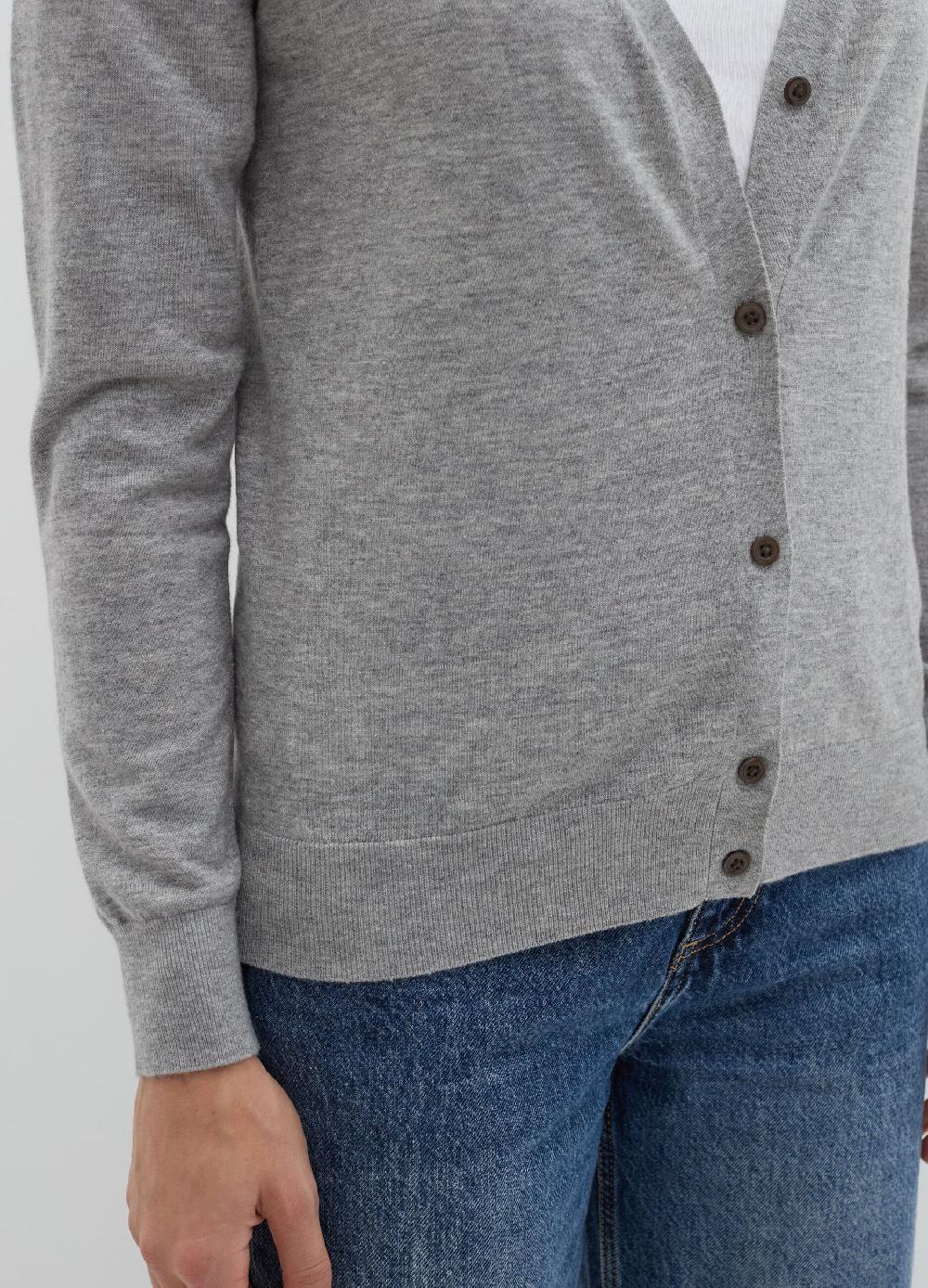 Stefanel Cardigan In Lana E Seta Con Scollo A V