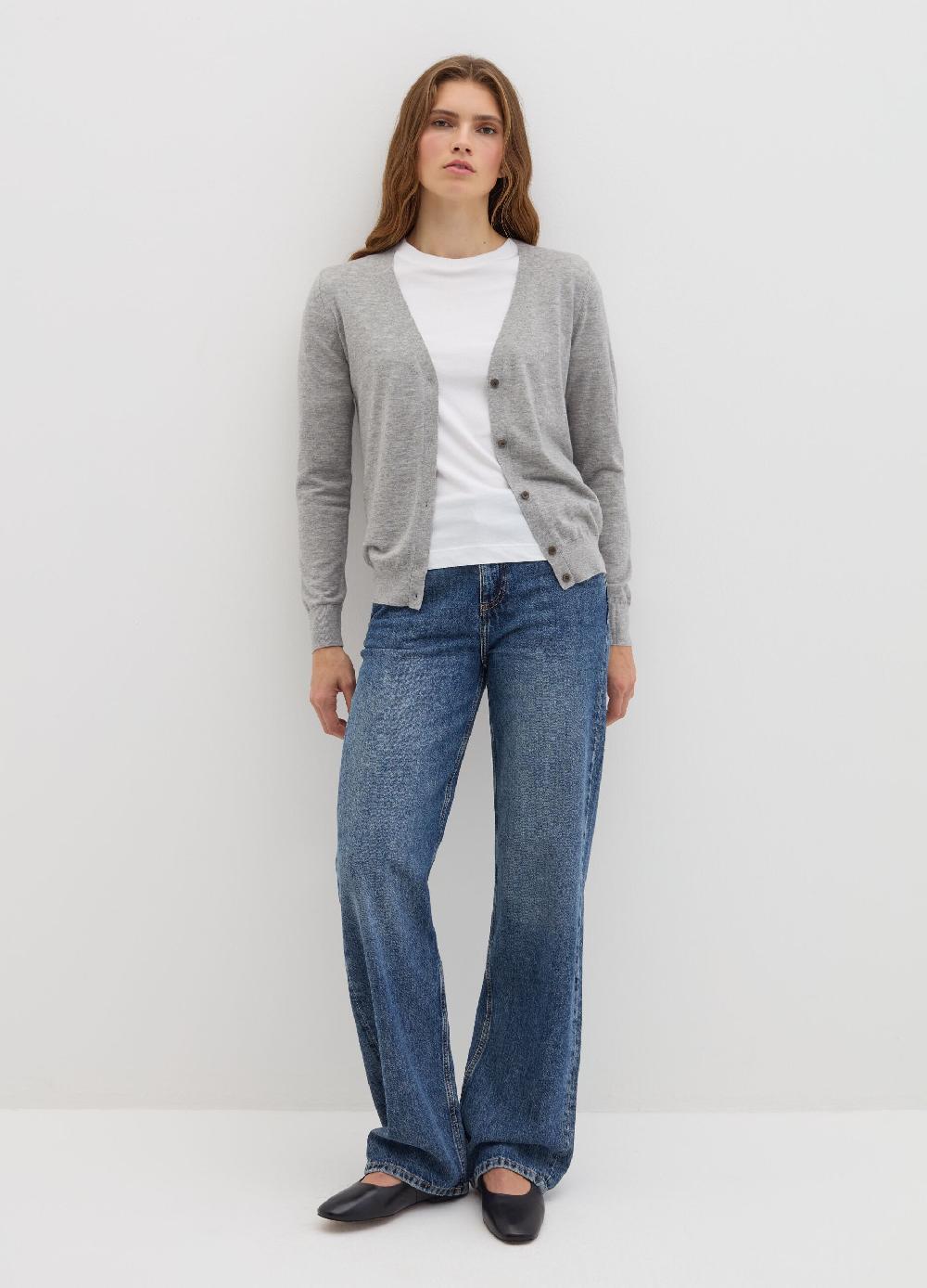 Stefanel Cardigan in lana e seta con scollo a V