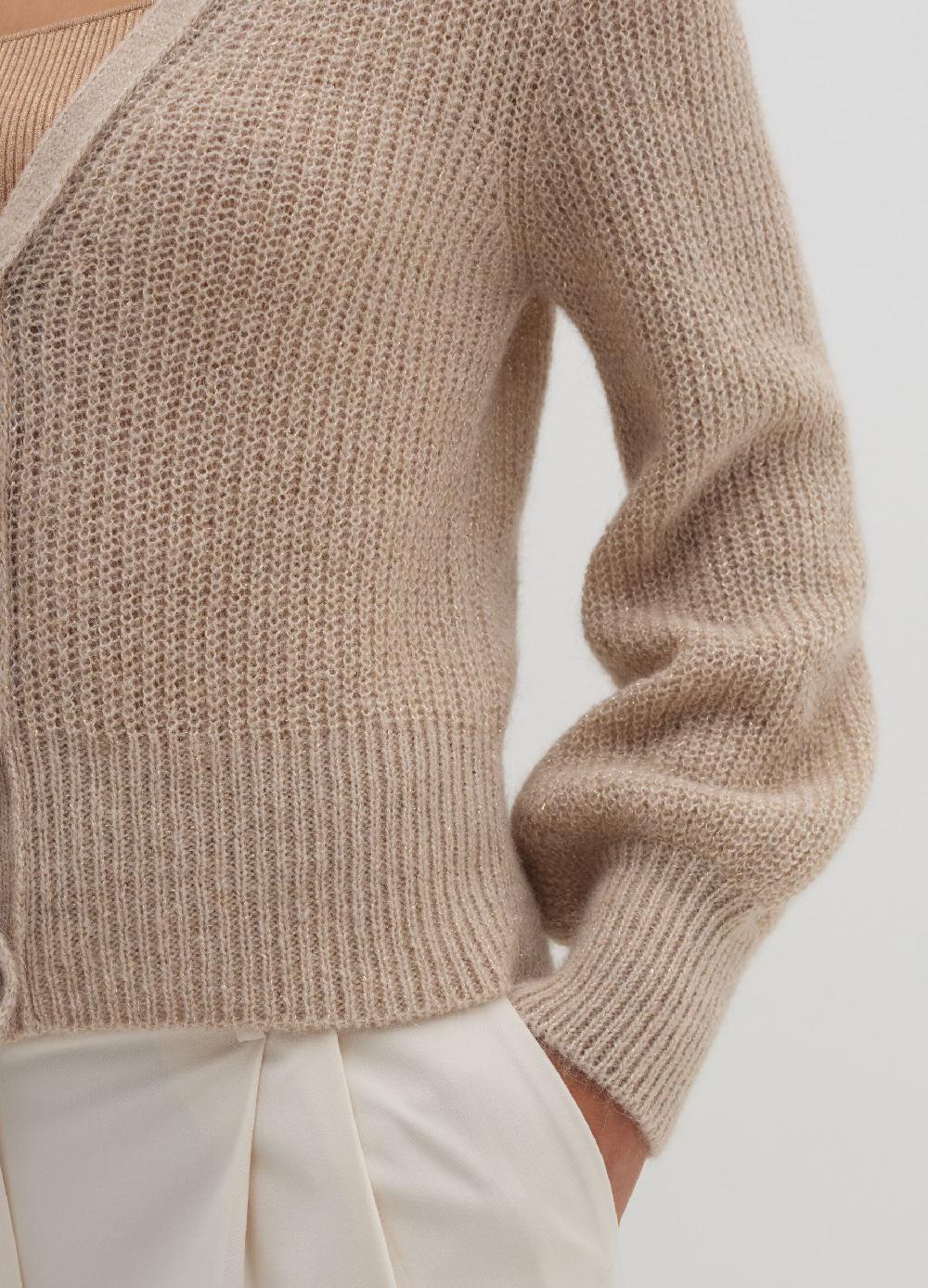 Stefanel Cardigan In Lurex Con Scollo A V