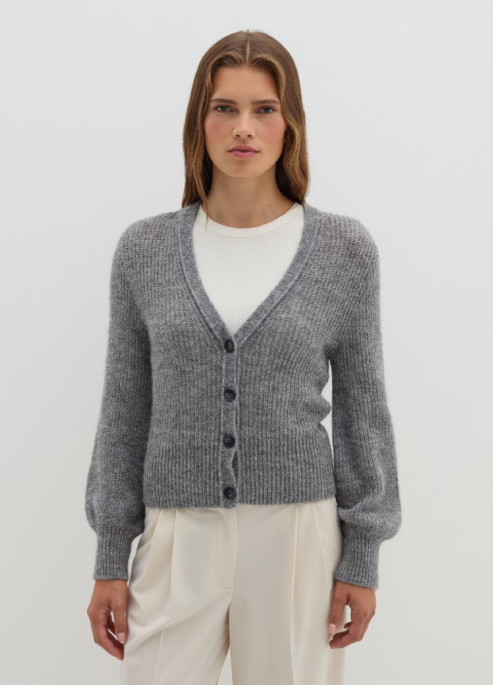 Stefanel Cardigan In Lurex Con Scollo A V