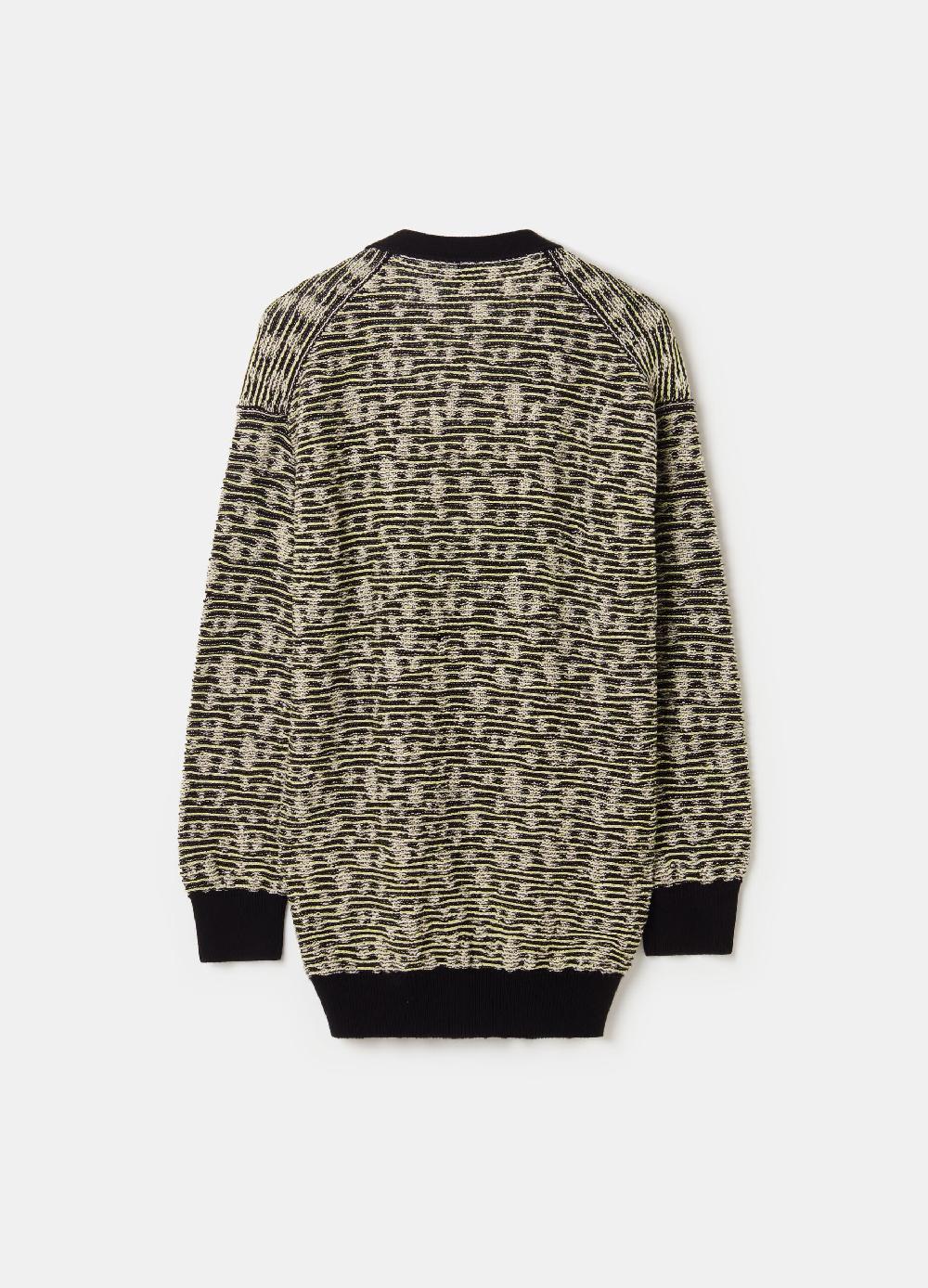 Stefanel Cardigan Jacquard Con Scollo A V