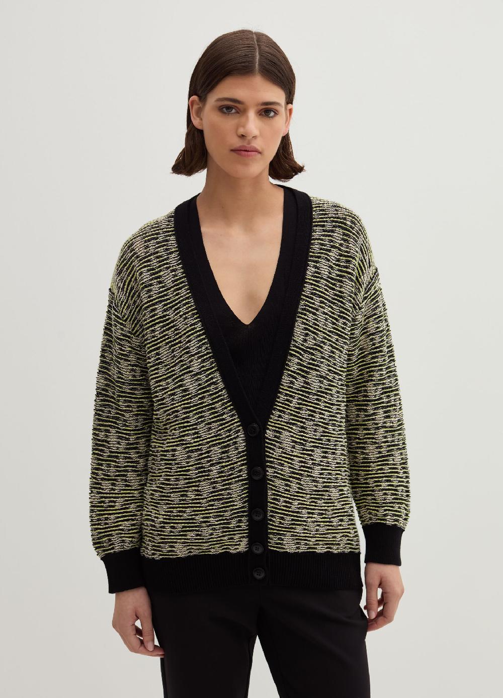 Stefanel Cardigan jacquard con scollo a V