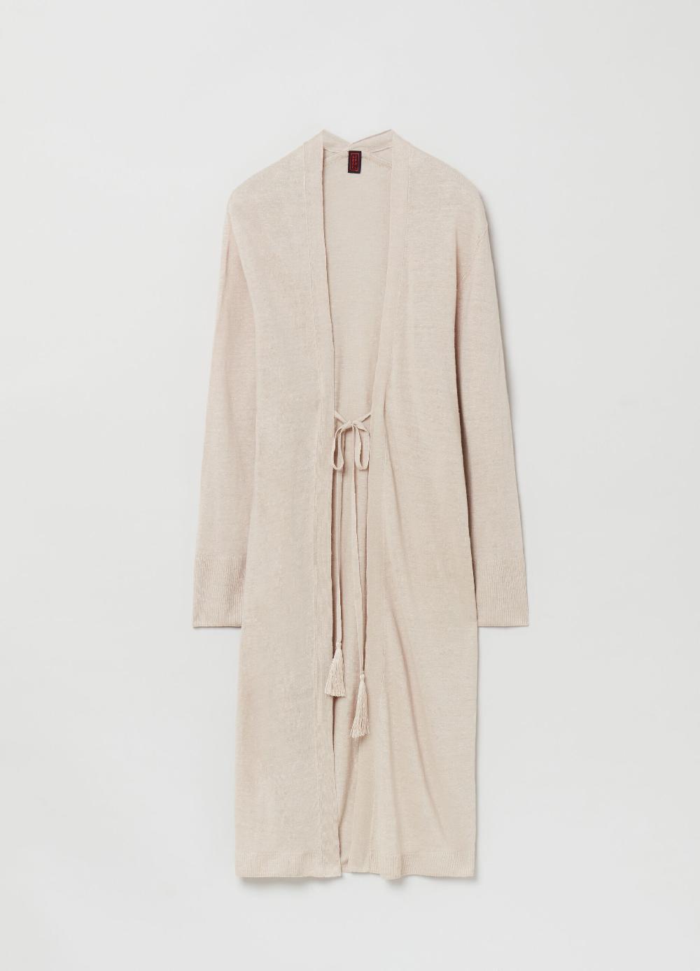 Stefanel Cardigan Lungo In Lino