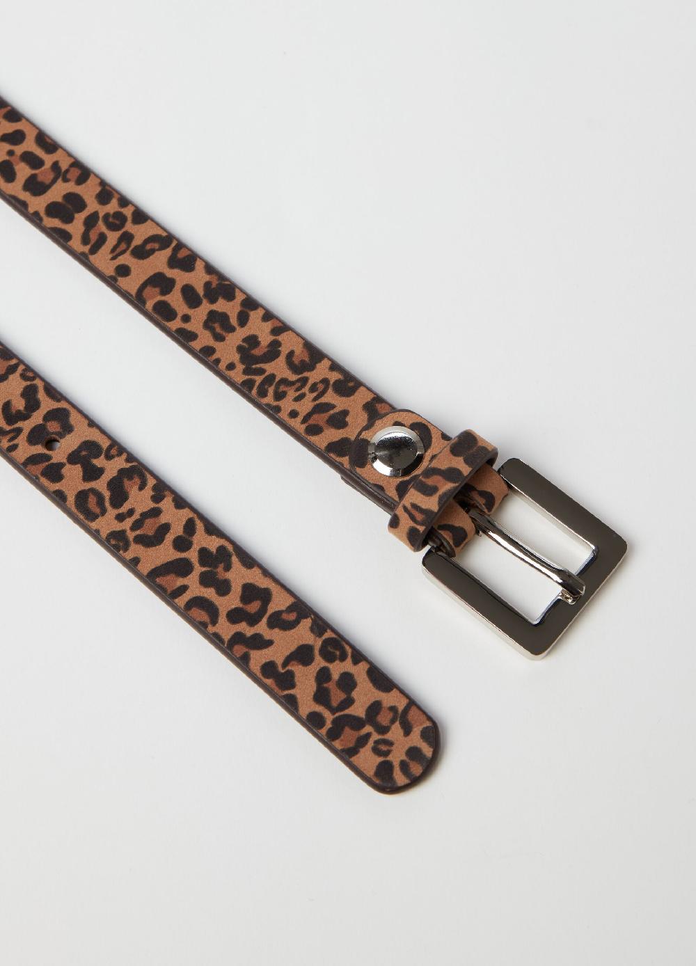 Stefanel Cintura In Pelle Animalier