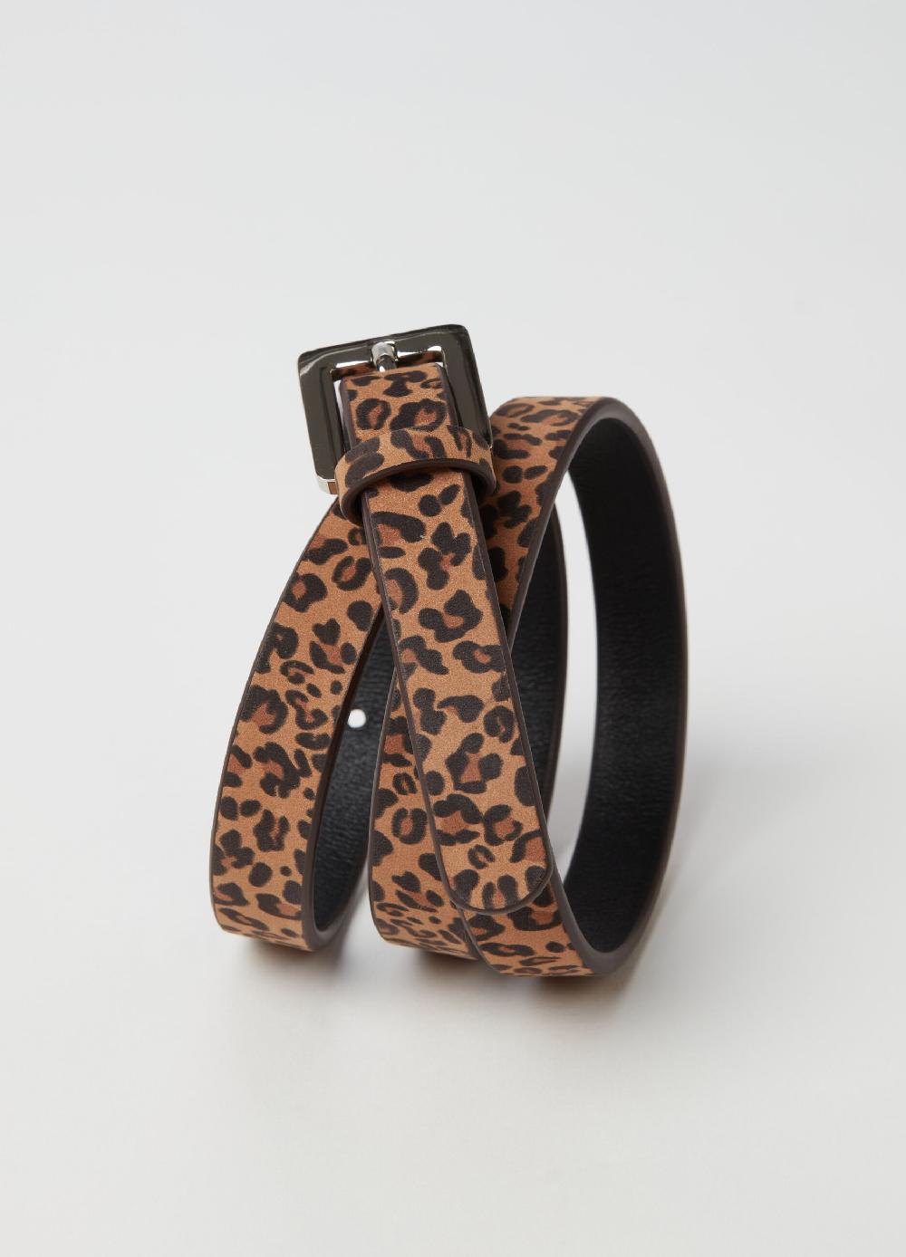 Stefanel Cintura In Pelle Animalier