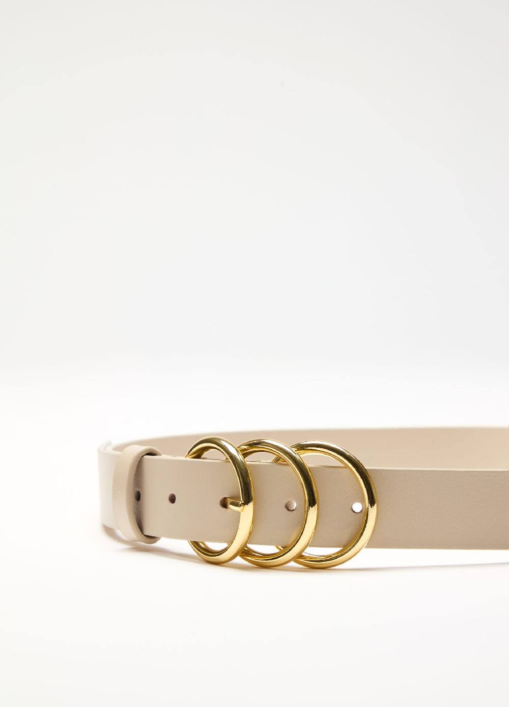 Stefanel Cintura In Pelle Con Fibbia A Tre Anelli