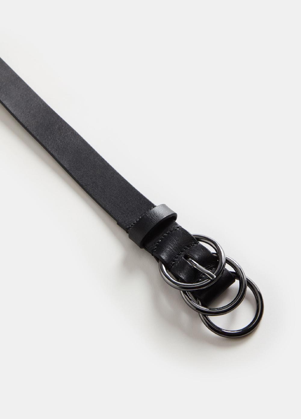 Stefanel Cintura In Pelle Con Fibbia A Tre Anelli