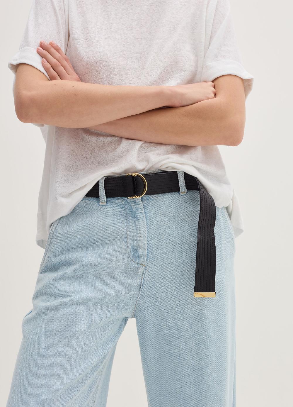 Stefanel Cintura in pelle con impunture