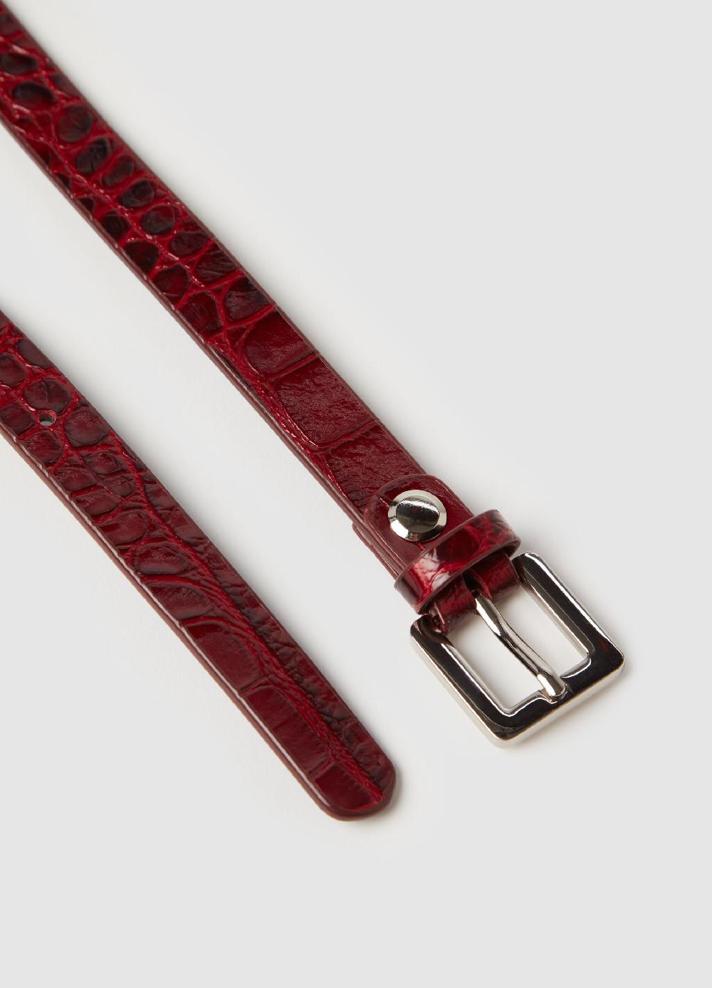 Stefanel Cintura In Pelle Con Stampa Cocco