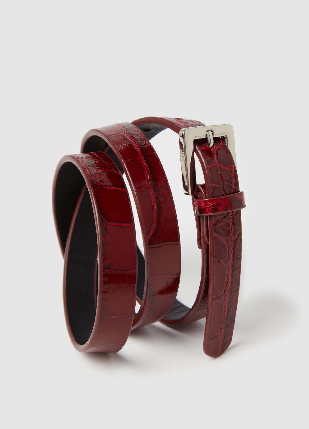 Stefanel Cintura In Pelle Con Stampa Cocco