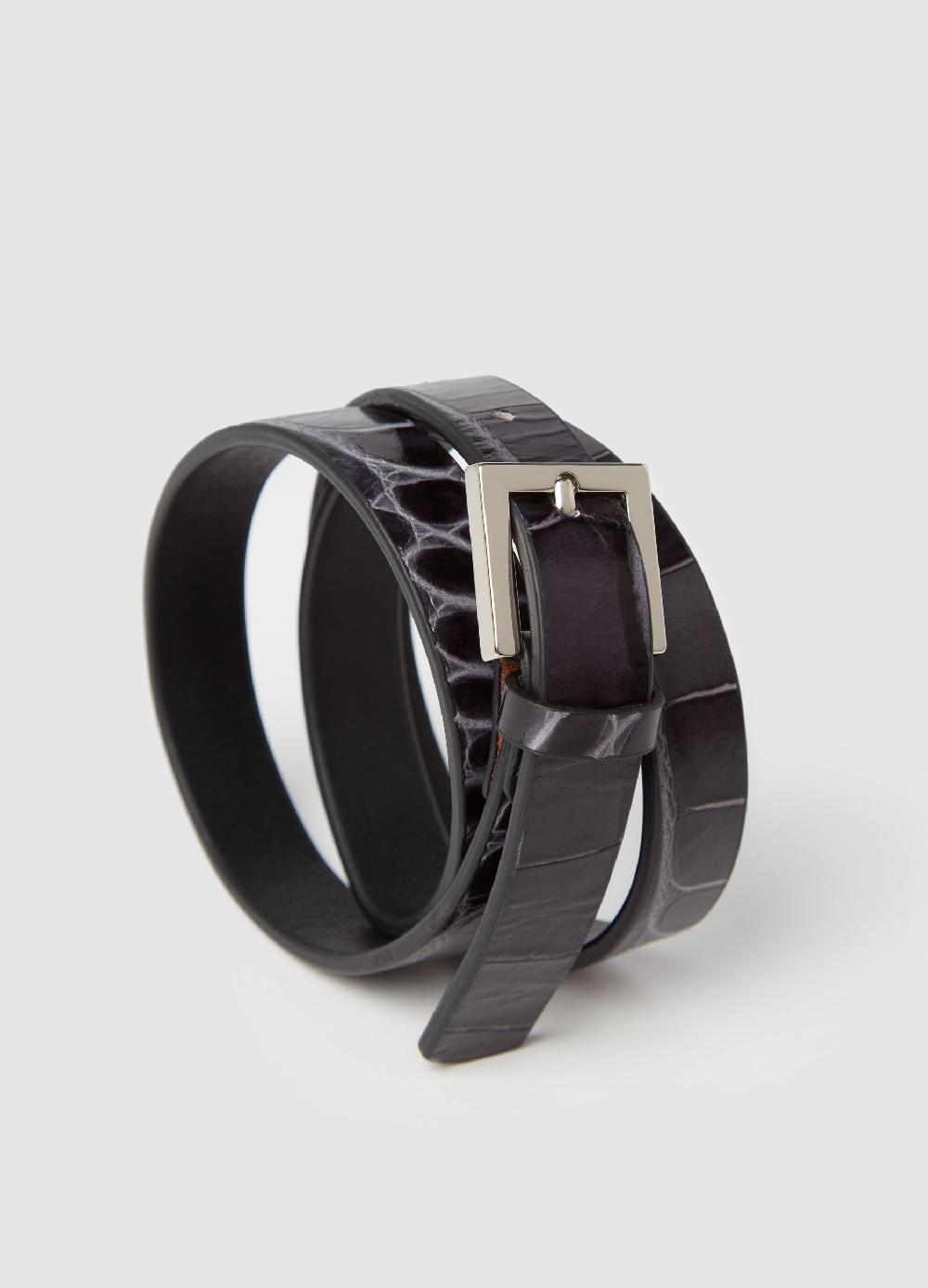 Stefanel Cintura In Pelle Con Stampa Cocco