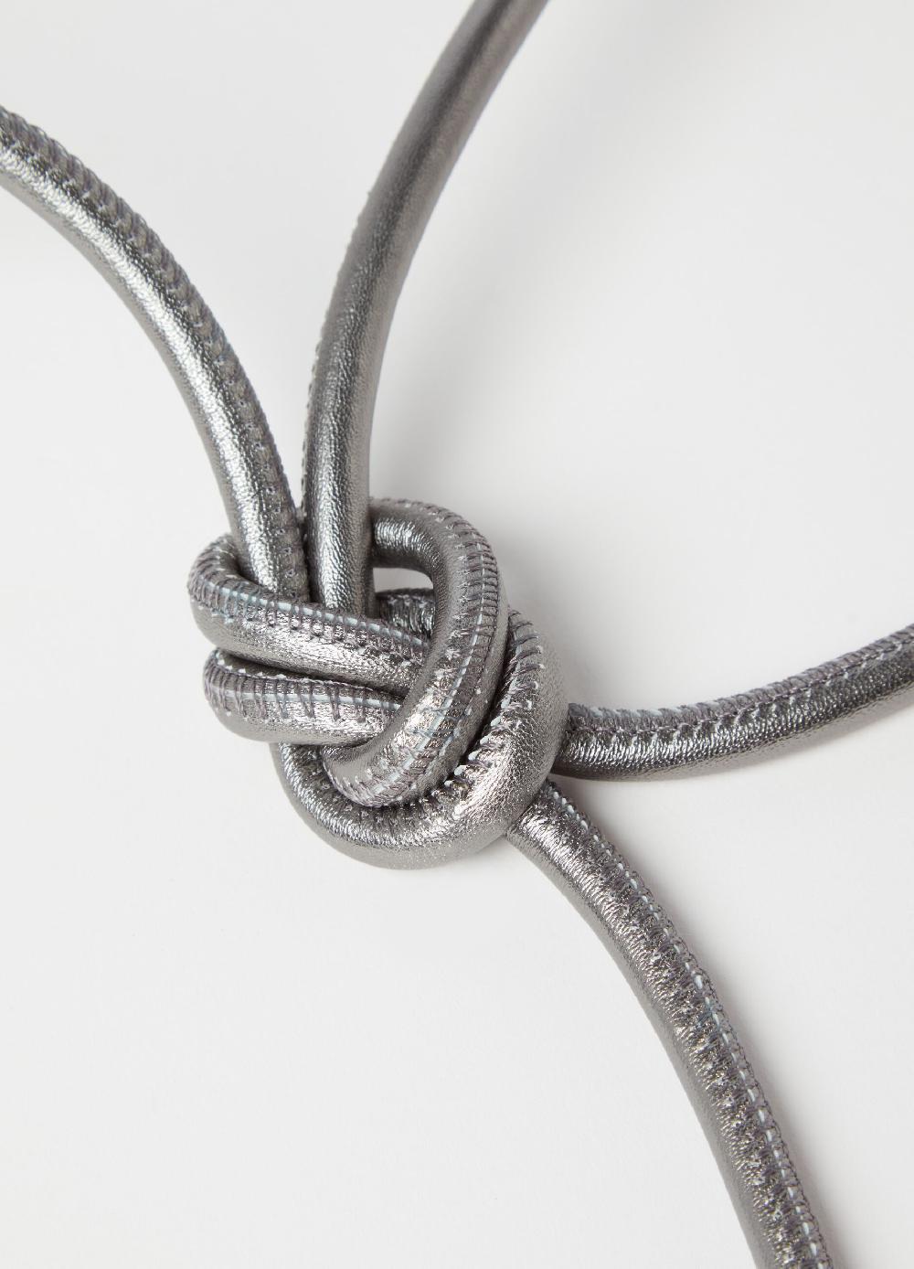 Stefanel Cintura Sottile Tubolare In Pelle