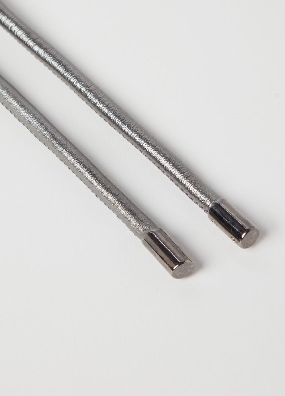 Stefanel Cintura Sottile Tubolare In Pelle