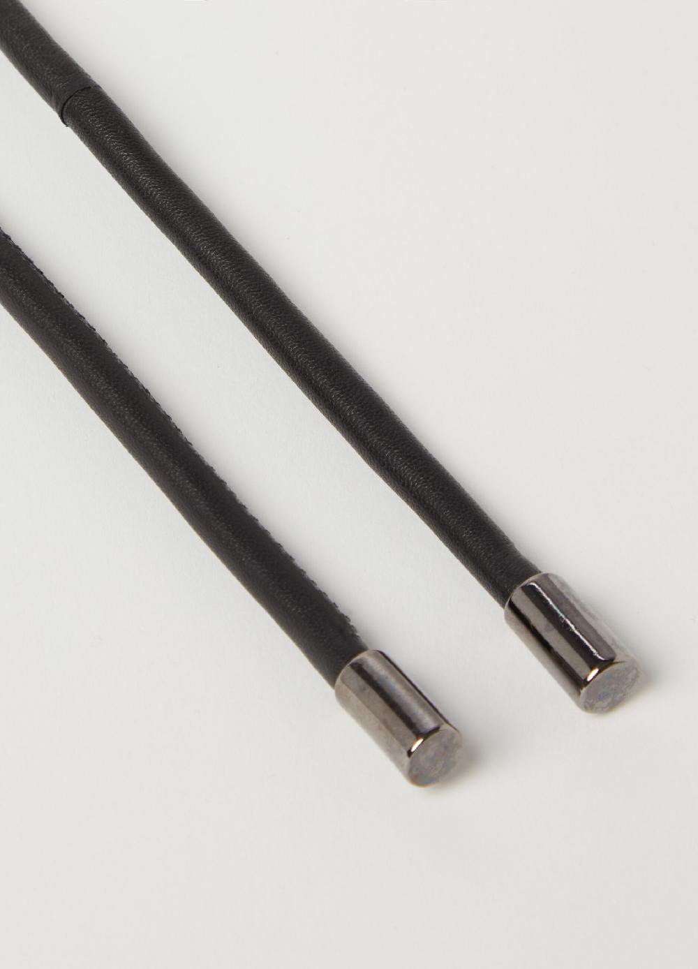 Stefanel Cintura Sottile Tubolare In Pelle