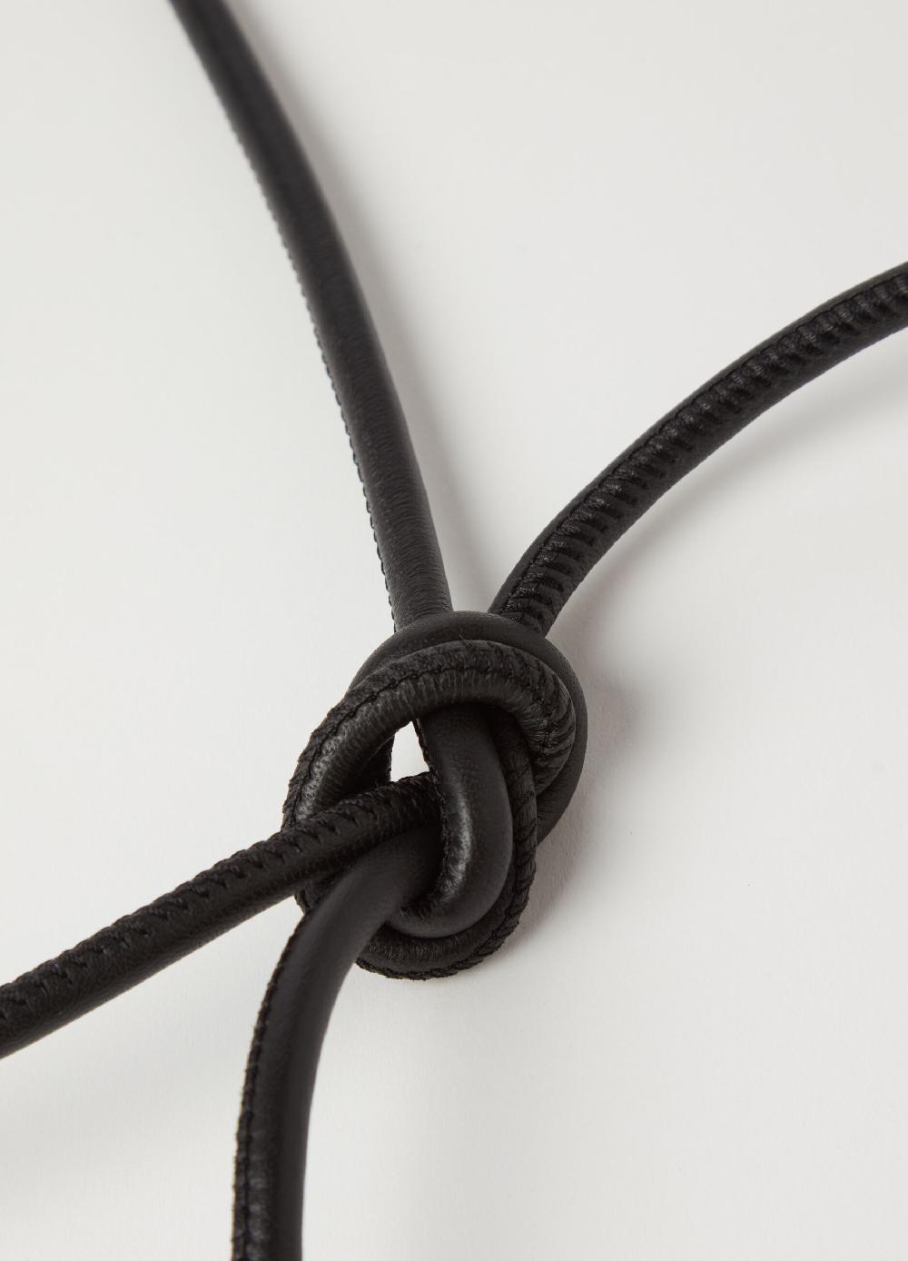 Stefanel Cintura sottile tubolare in pelle