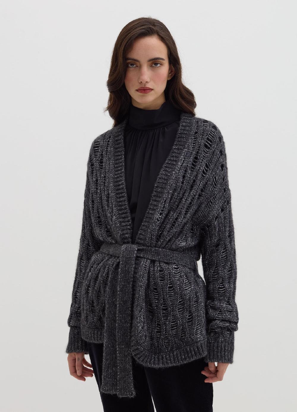 Stefanel Coatigan In Lurex Con Cintura