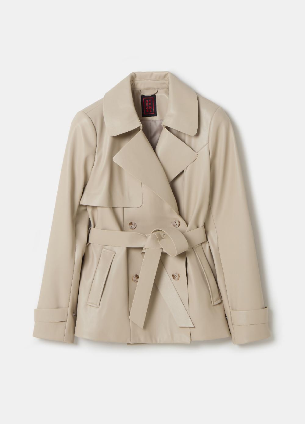 Stefanel Giacca Corta Doppiopetto Effetto Lucido