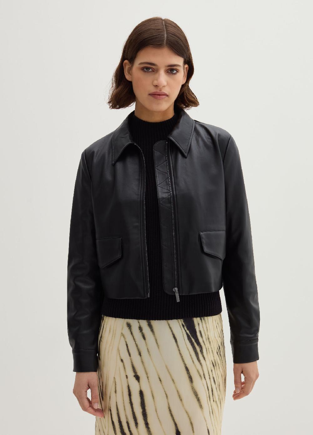 Stefanel Giacca corta effetto lucido con zip