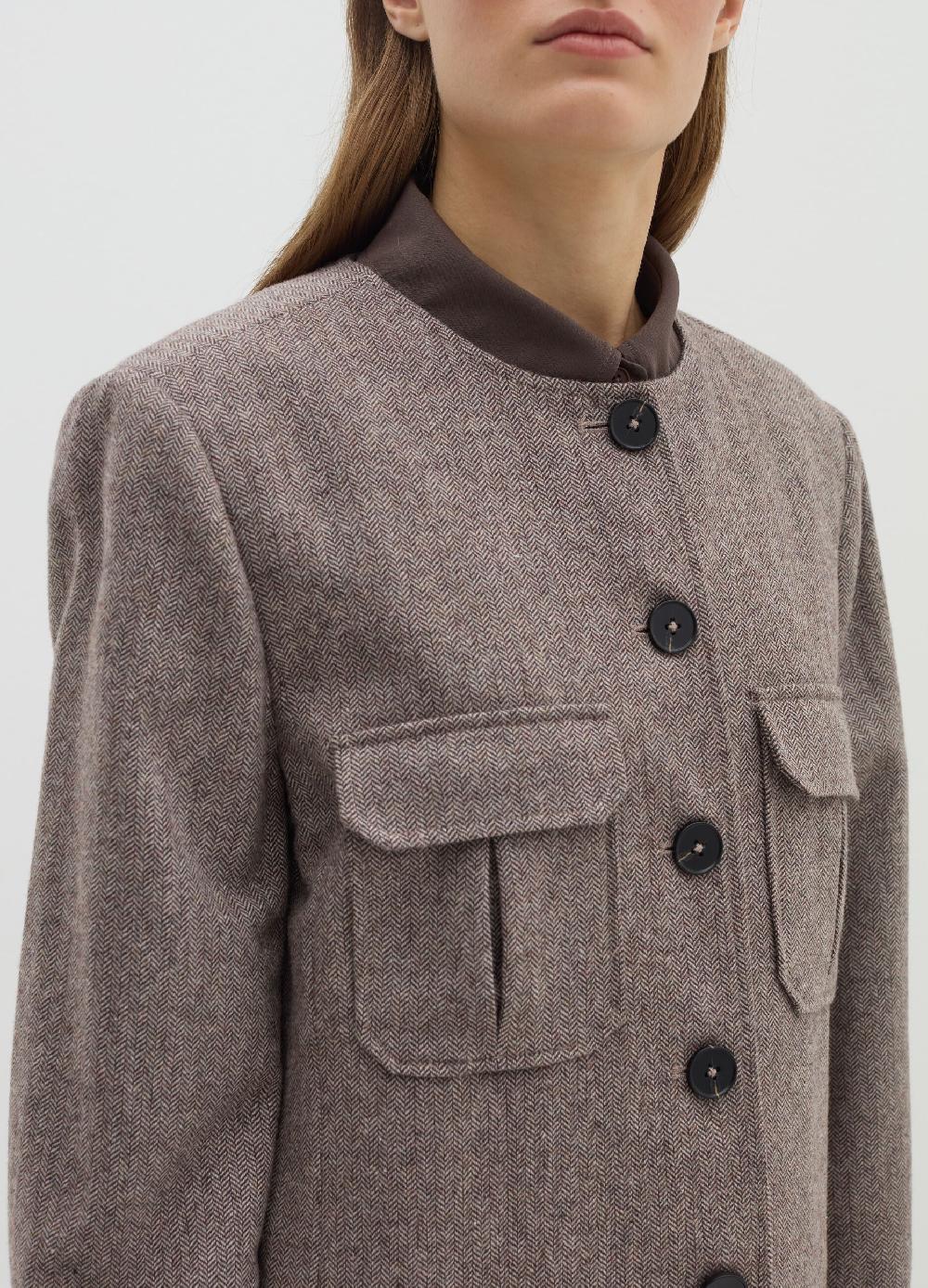 Stefanel Giacca Corta Sahariana A Spina Di Pesce