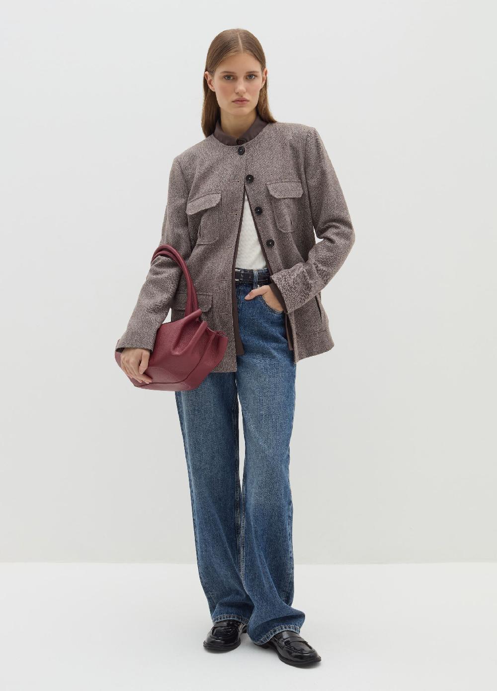 Stefanel Giacca corta sahariana a spina di pesce