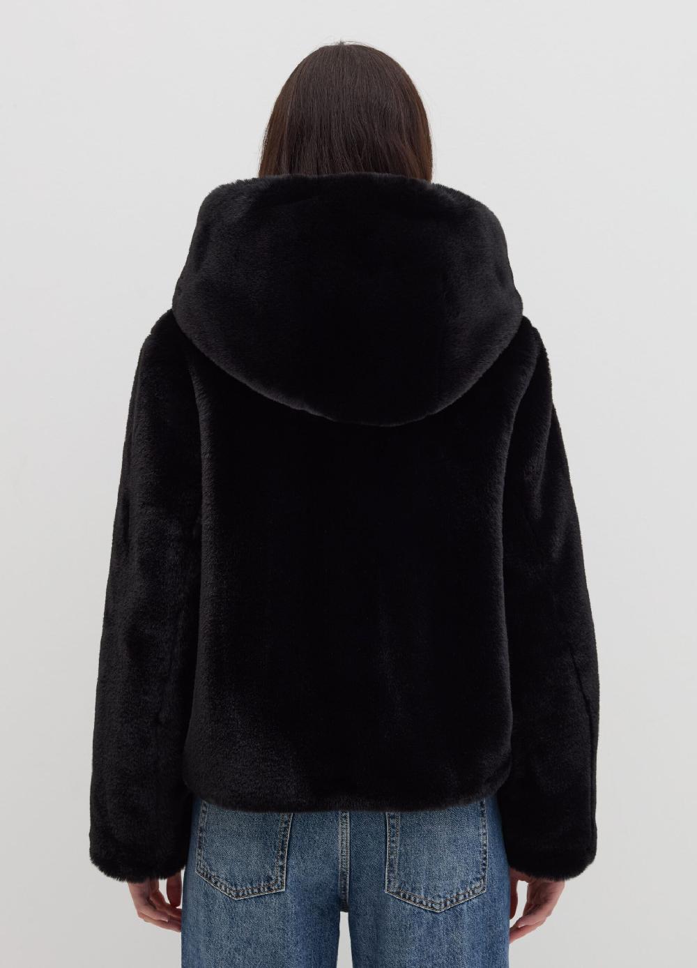 Stefanel Giacca Corta Teddy Con Cappuccio