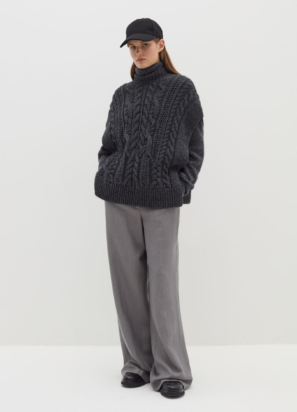 Stefanel Gilet chiuso a trecce con collo alto