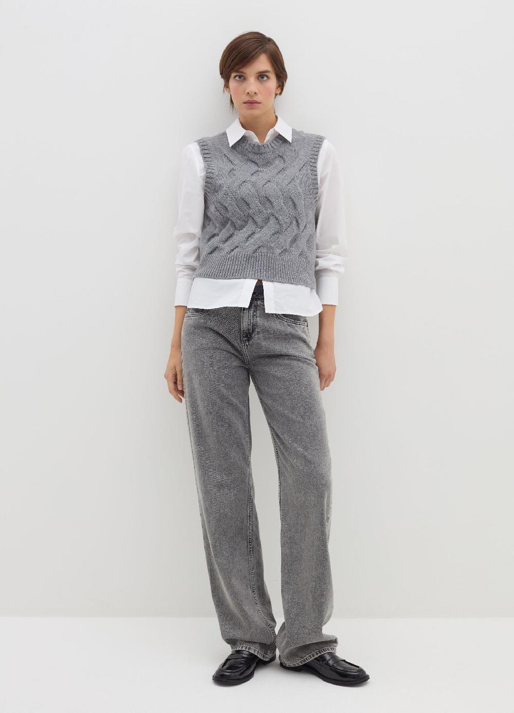 Stefanel Gilet chiuso con lavorazione intrecciata