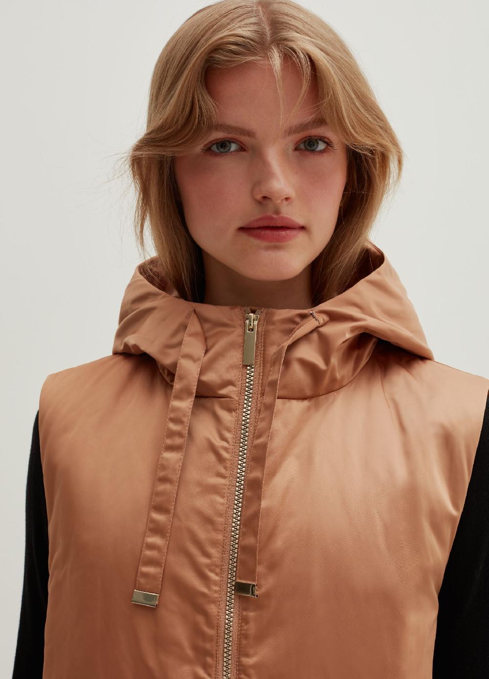 Stefanel Gilet Full-zip Ultralight Con Cappuccio