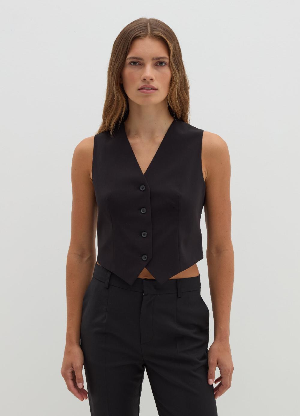 Stefanel Gilet In Poly Viscosa Stretch
