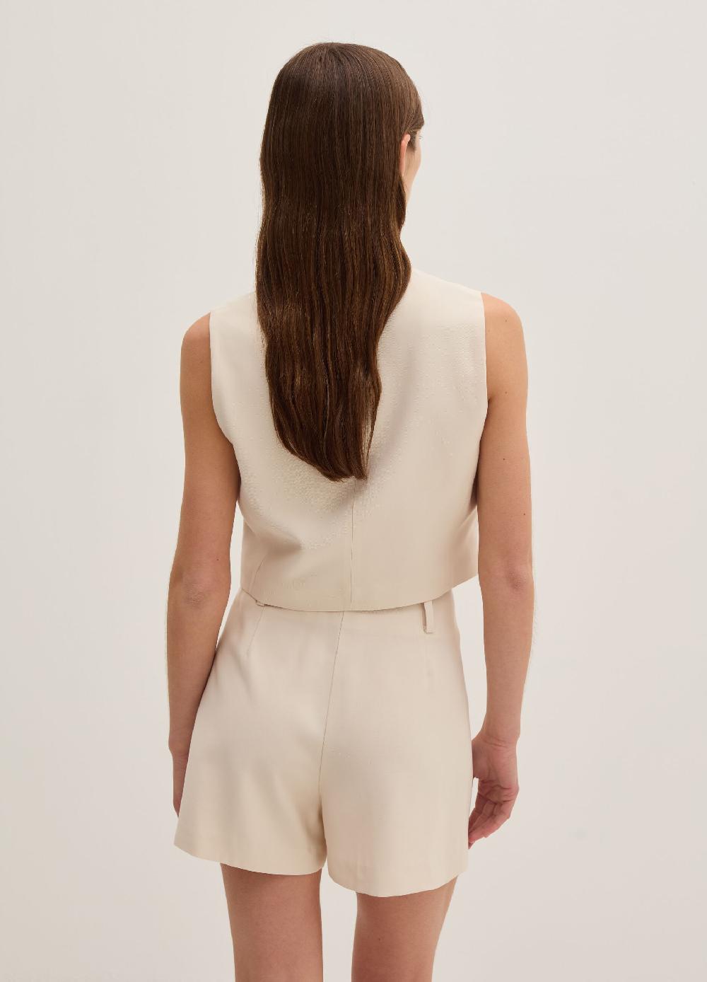 Stefanel Gilet Monopetto In Twill Tecnico