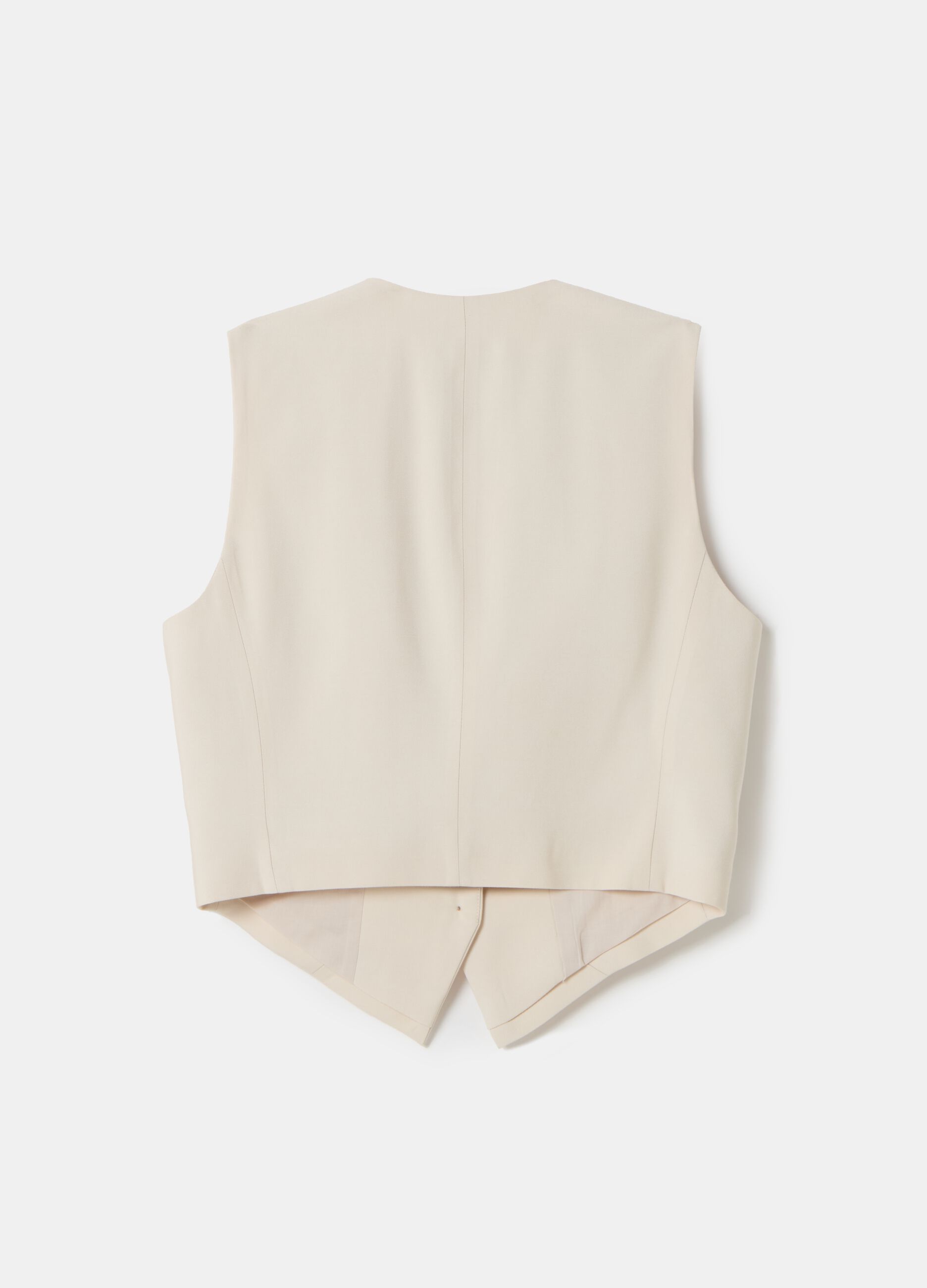 Stefanel Gilet Monopetto In Twill Tecnico