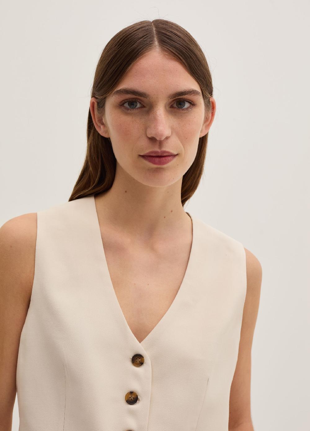 Stefanel Gilet monopetto in twill tecnico