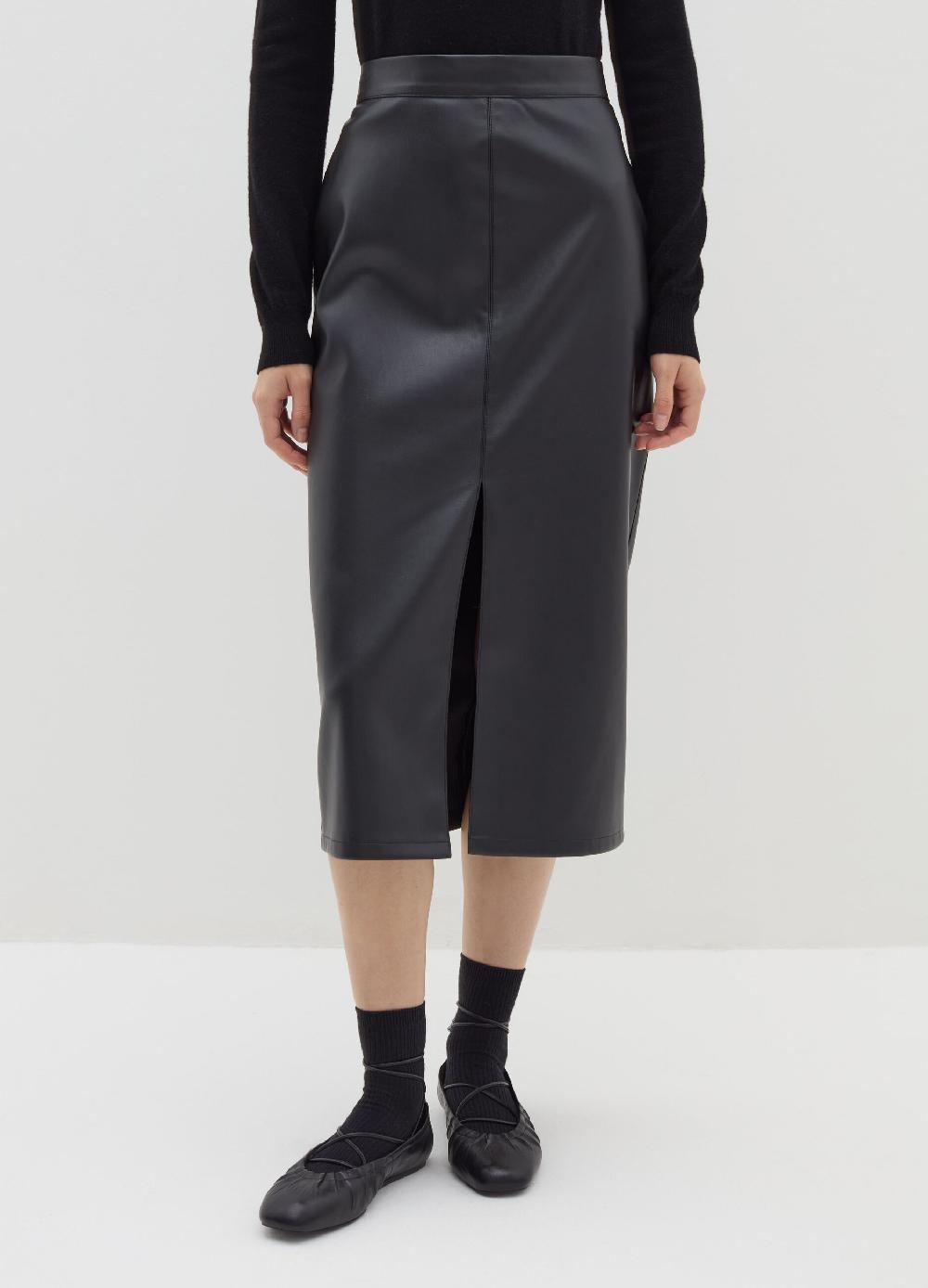 Stefanel Gonna Midi A Tubo Effetto Lucido