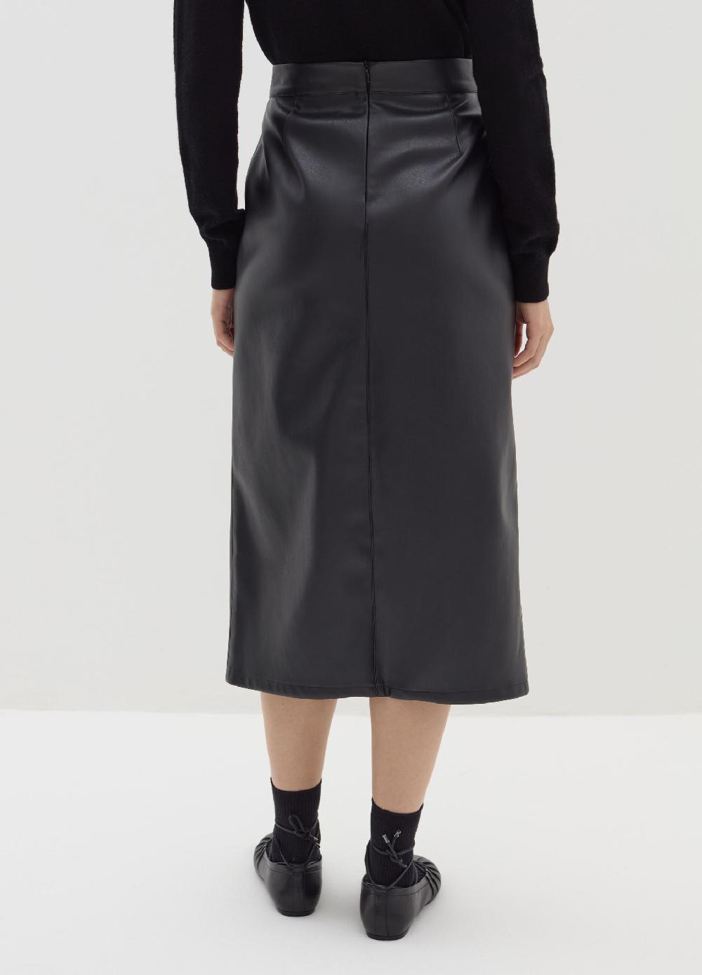 Stefanel Gonna Midi A Tubo Effetto Lucido