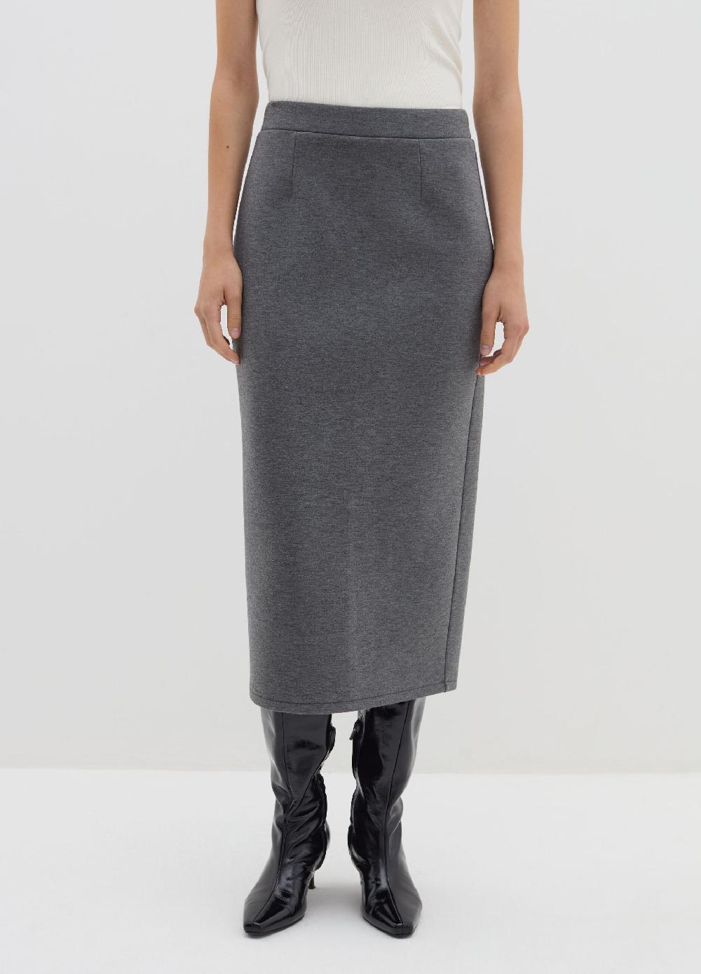 Stefanel Gonna Midi A Tubo In Felpa