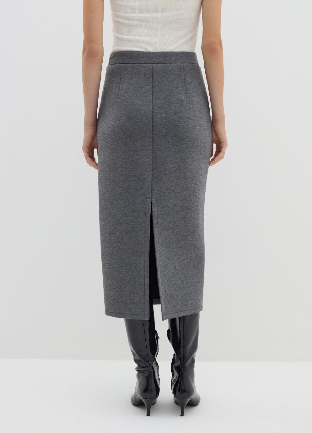 Stefanel Gonna Midi A Tubo In Felpa