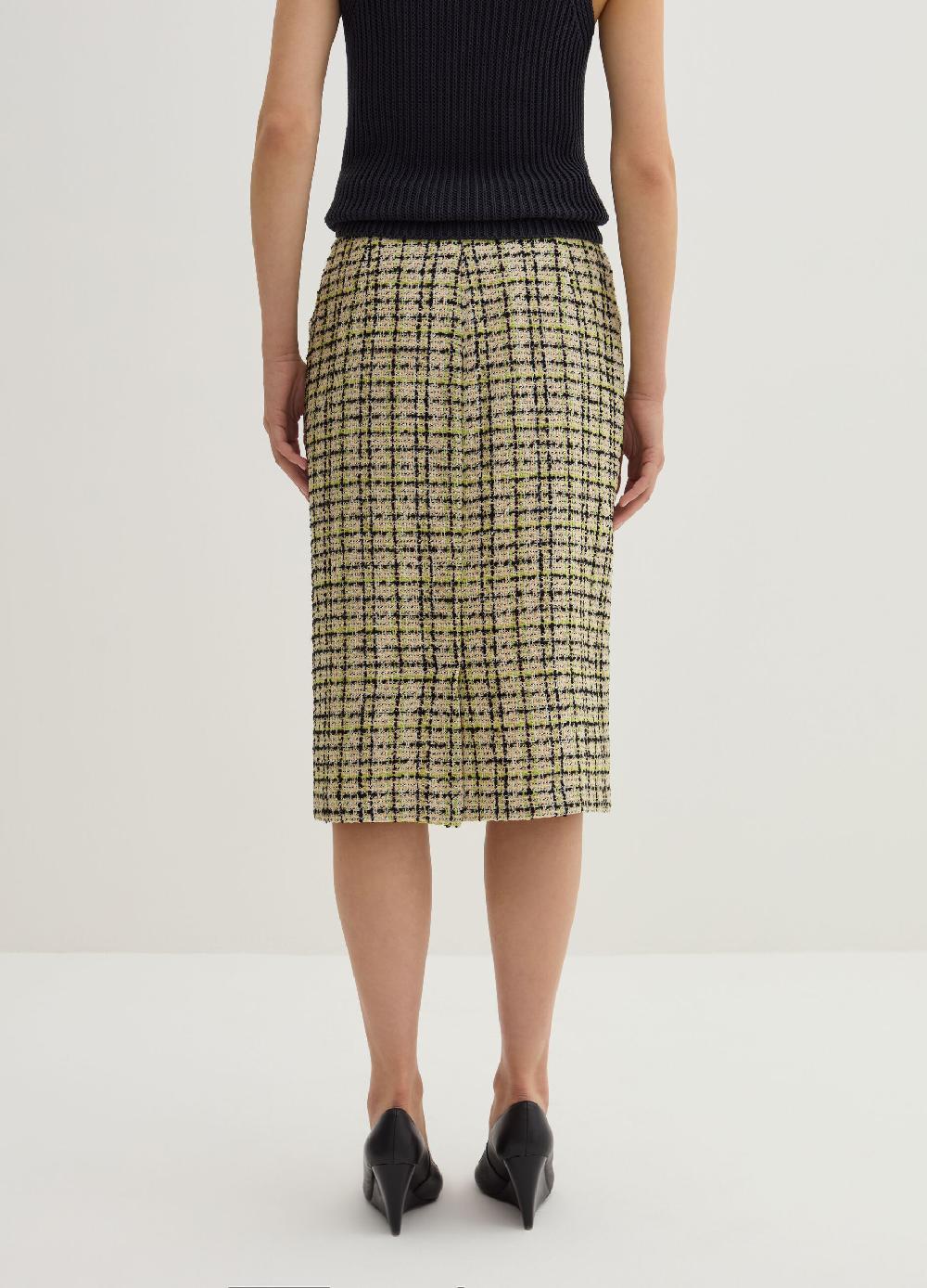 Stefanel Gonna Midi A Tubo In Tweed