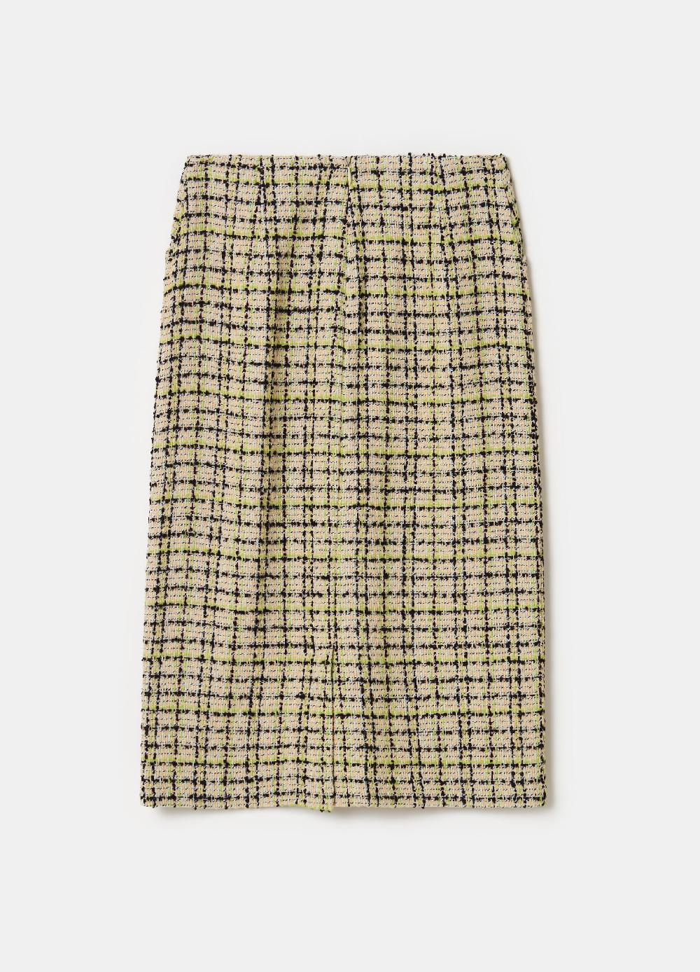 Stefanel Gonna Midi A Tubo In Tweed