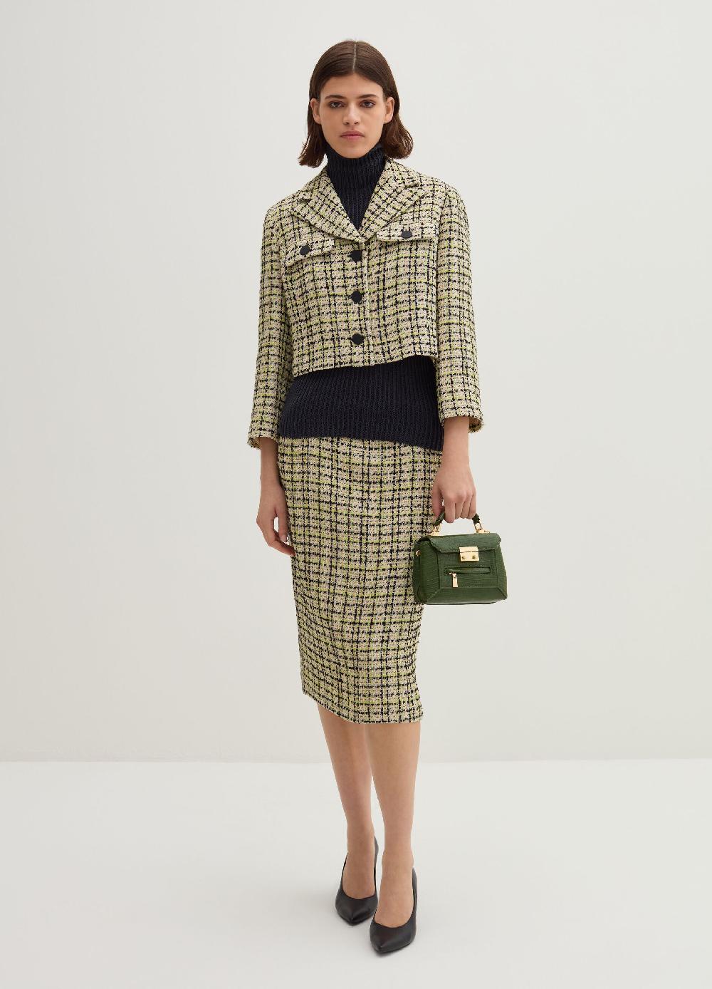 Stefanel Gonna midi a tubo in tweed