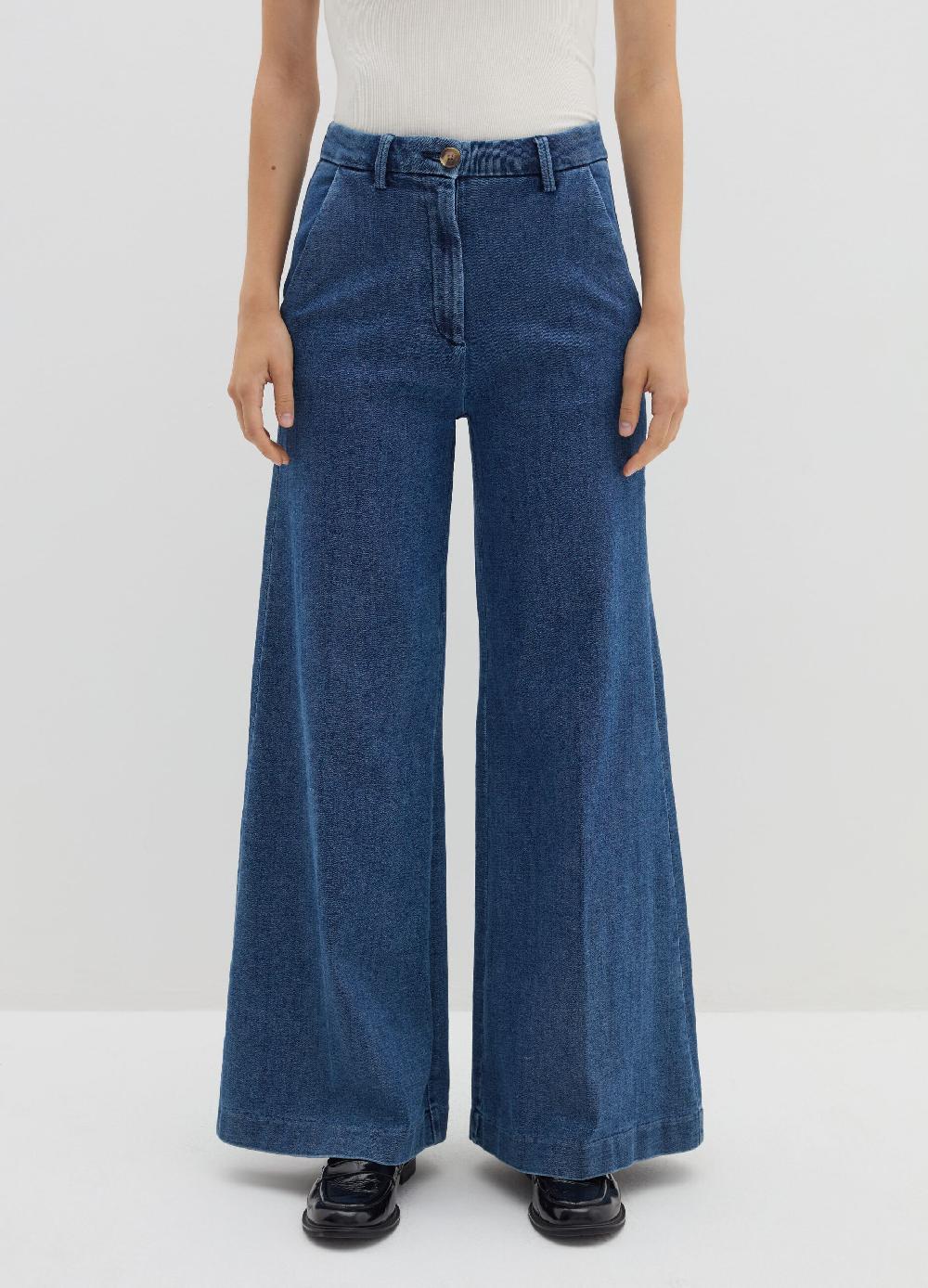 Stefanel Jeans A Gamba Larga Rinsed