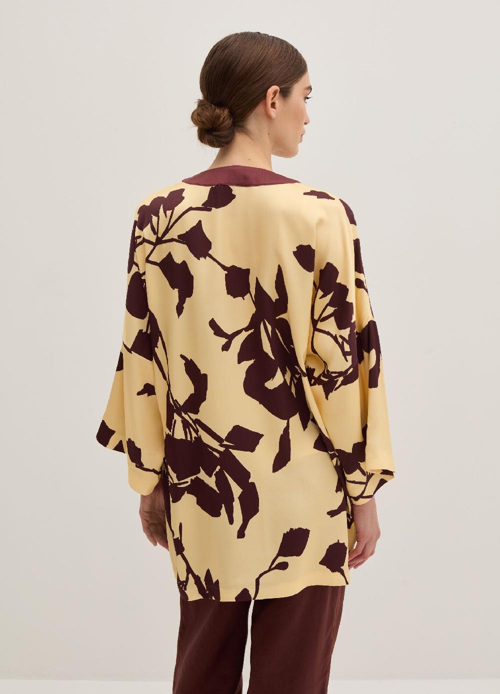 Stefanel Kimono Aperto In Viscosa Con Fantasia