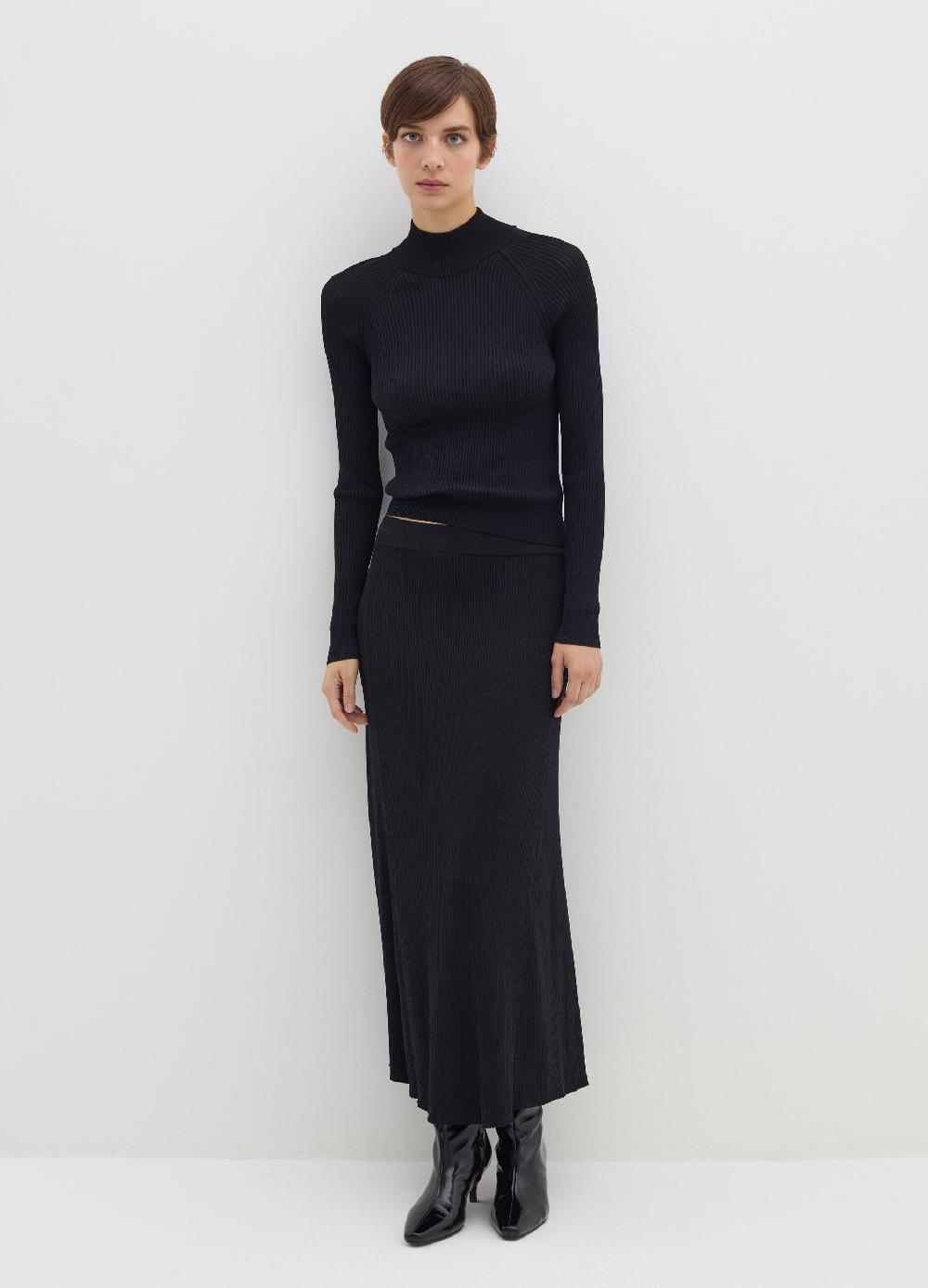 Stefanel Maglia a coste piatte mock neck