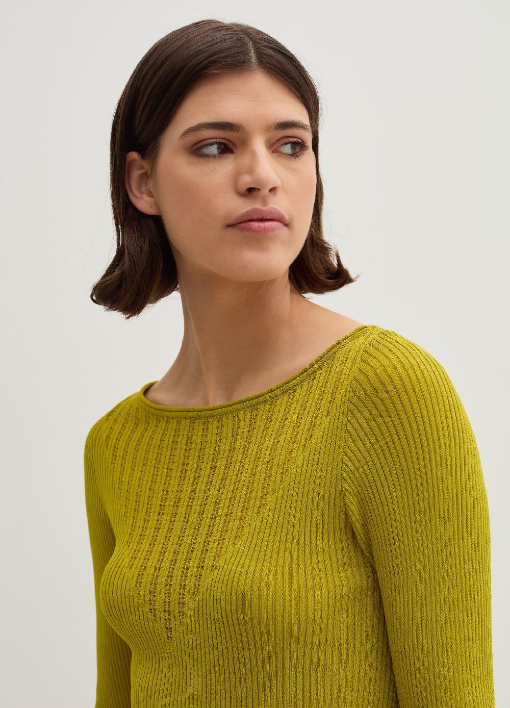 Stefanel Maglia a costine con dettaglio traforato