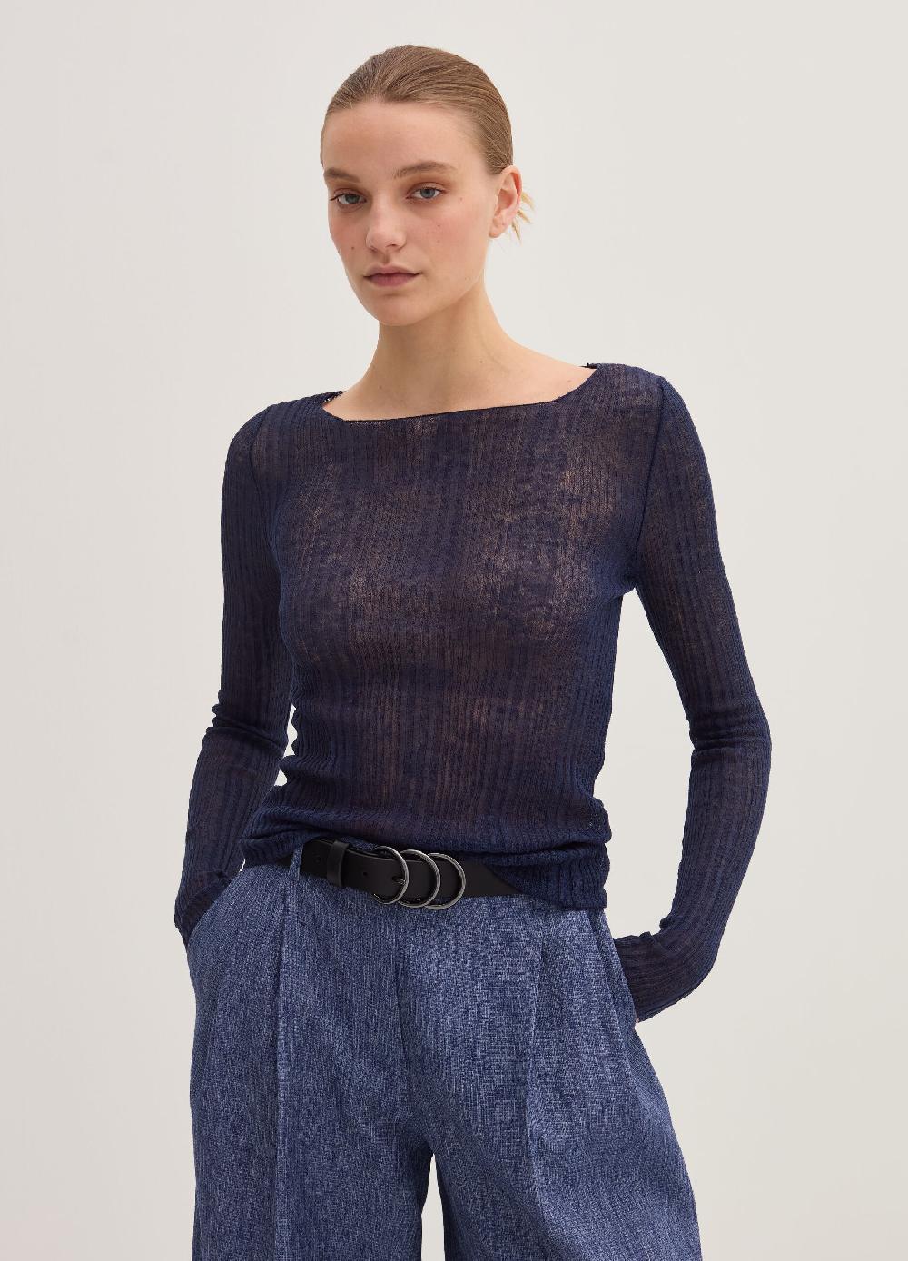 Stefanel Maglia a costine con maniche lunghe