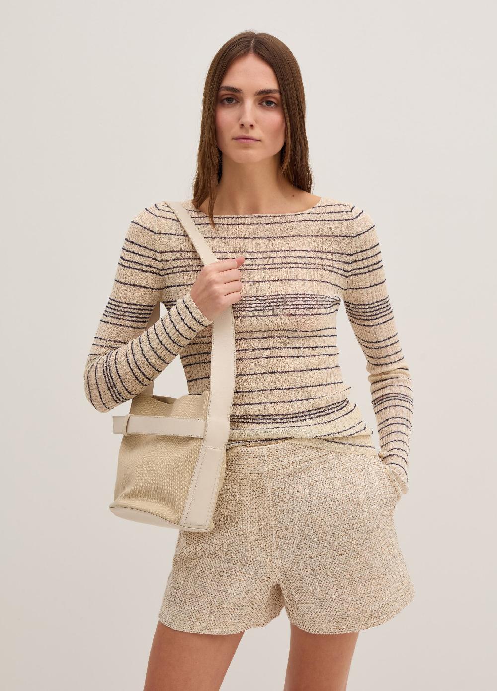 Stefanel Maglia a costine con maniche lunghe