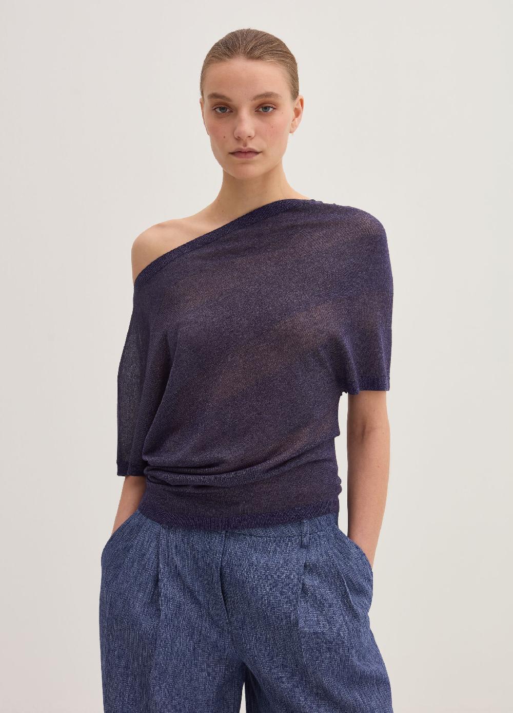 Stefanel Maglia a costine in lurex