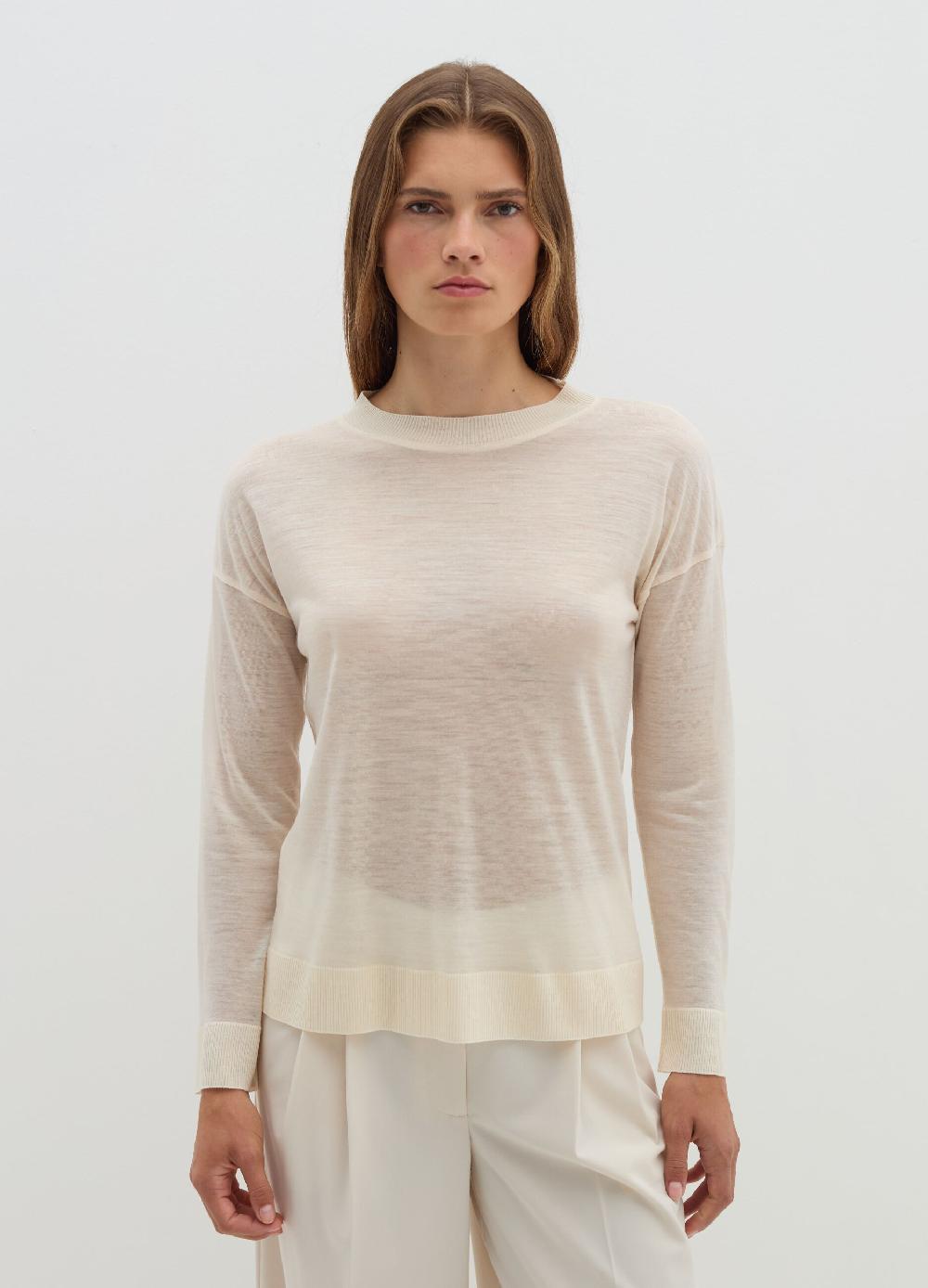 Stefanel Maglia A Maniche Lunghe In Lana E Lyocell