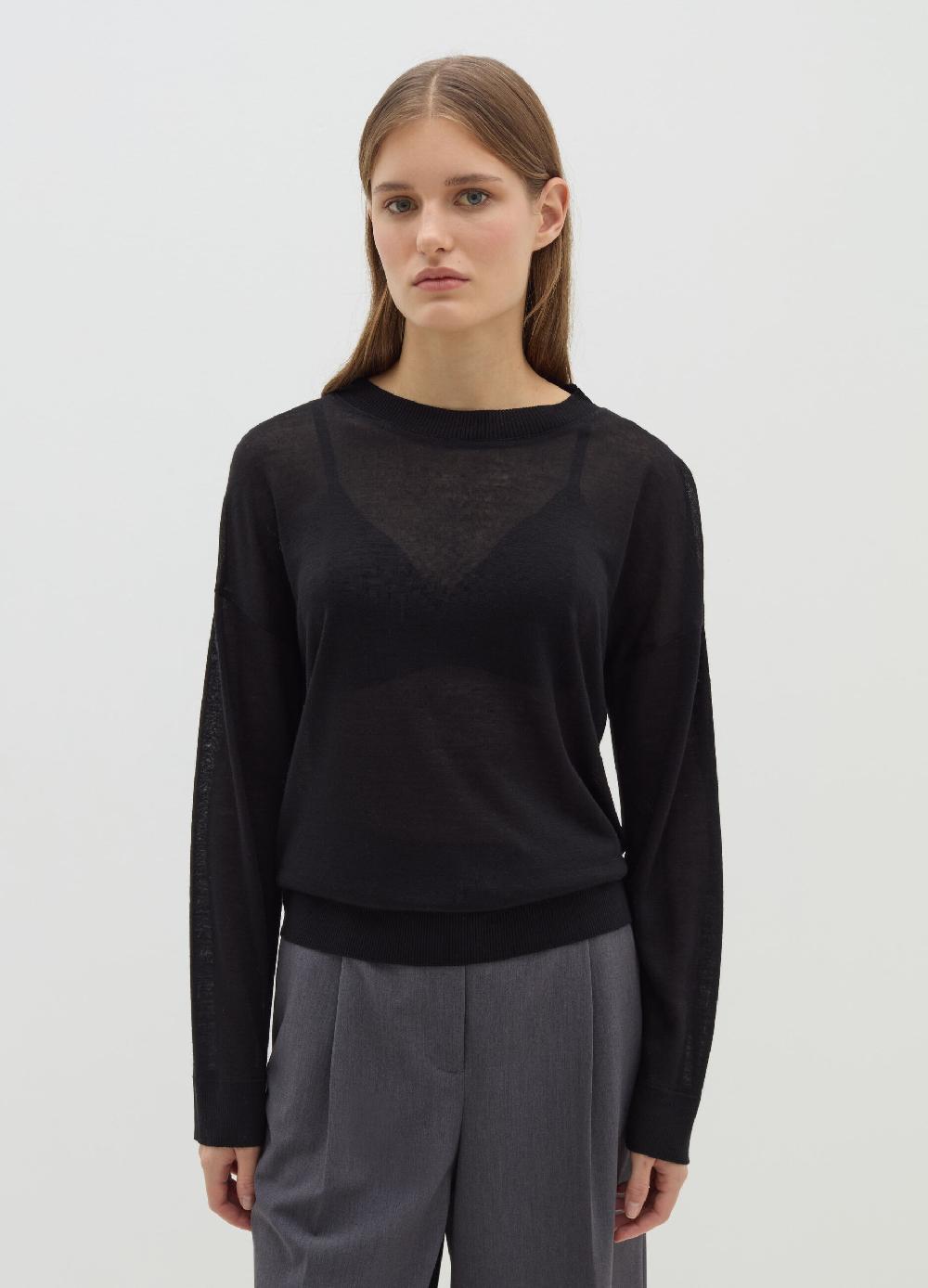 Stefanel Maglia A Maniche Lunghe In Lana E Lyocell